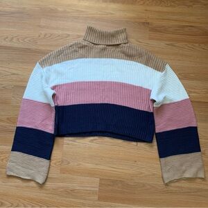 Striped turtleneck sweater